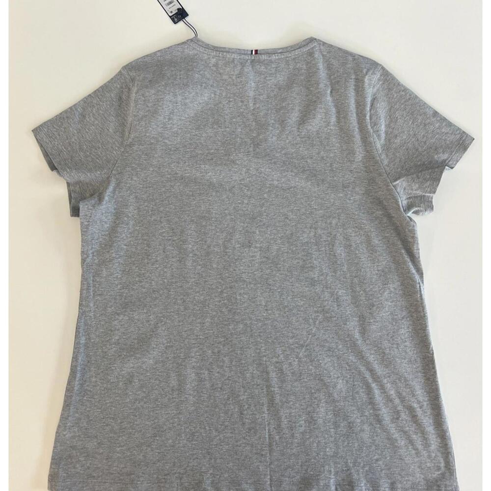 Tommy Hilfiger Womens V-NECK TEE/ T-SHIRT Grey SIZE XL NWT - Picture 2 of 2